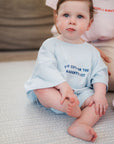 (Pre-order) Too Cute Organic Romper - Blue
