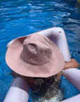 Wide Brim Hat - Rose